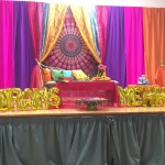 Colourful wedding set up
